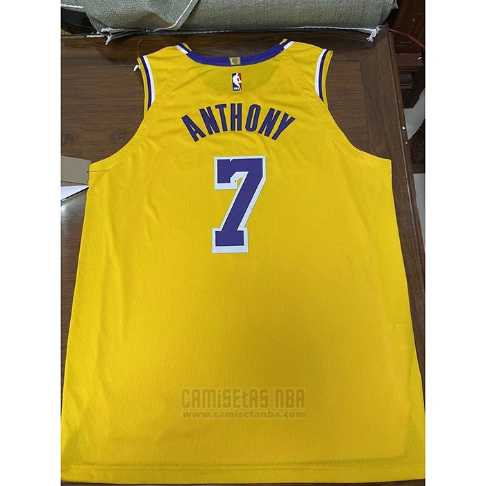 Camiseta Los Angeles Lakers Carmelo Anthony #7 Icon Autentico Amarillo